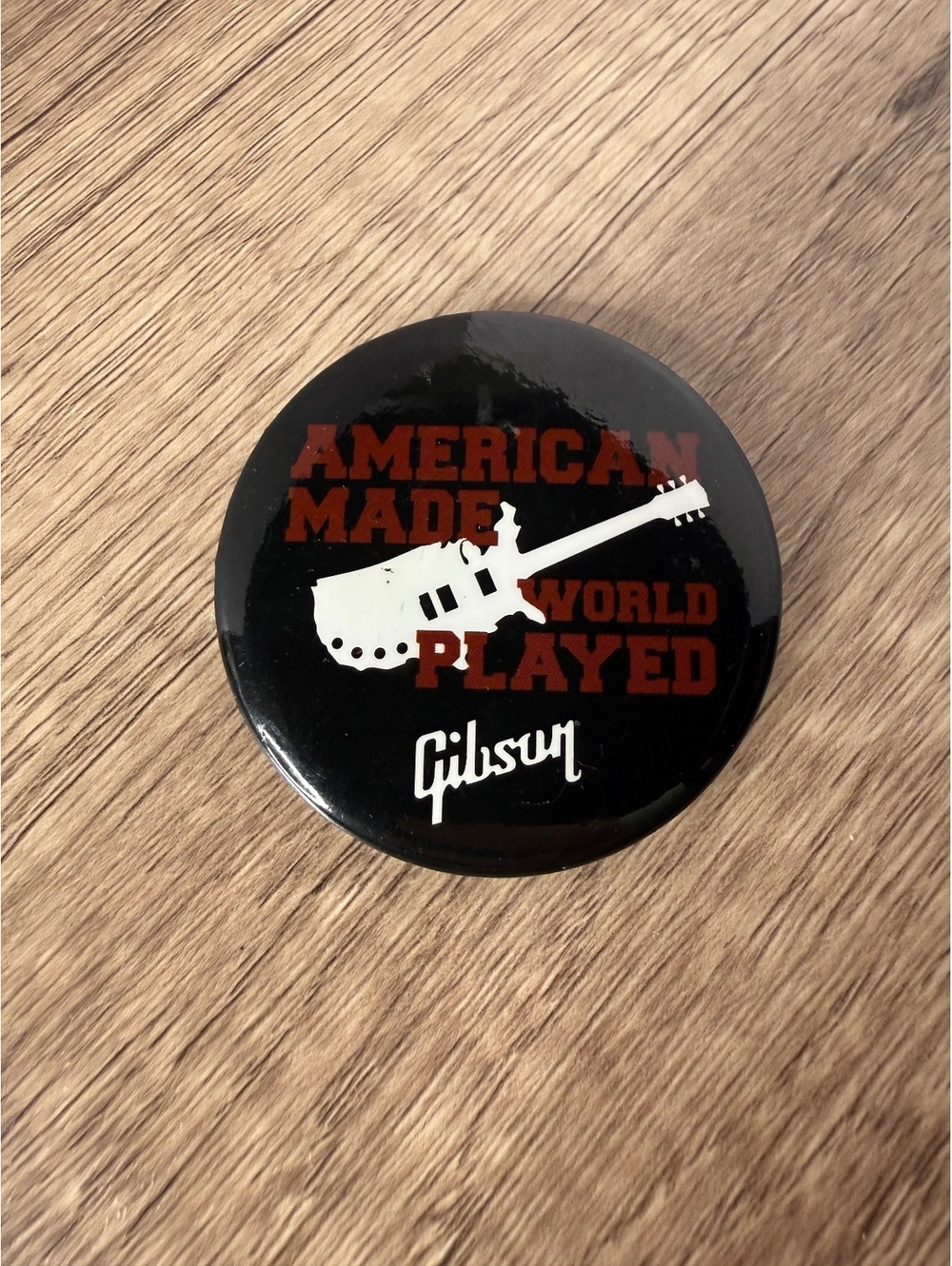 Gibson American Made World Played Guitar Pin Button Badge